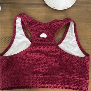 Booty by Brabants Women's Red Textured Sports Bra